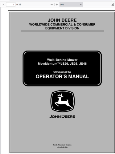 ✅ JS26 JS36 JS46 John Deere Rotary Mowers Service Repair Operators Manual USB - Picture 4 of 5
