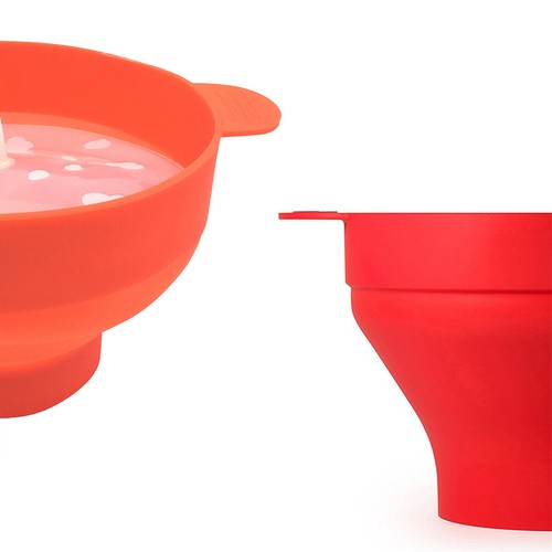 Popcorn Bowl Silicone Collapsible 2.8L Large Capacity Microwave Dishwasher Safe - Picture 9 of 10