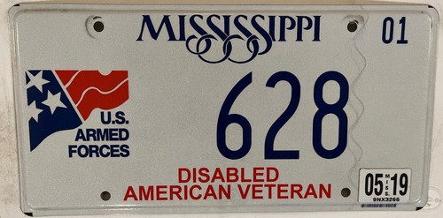 LOW #628 US ARMED FORCES. VETERAN license plate Wounded Disabled Army Vet - Picture 1 of 14