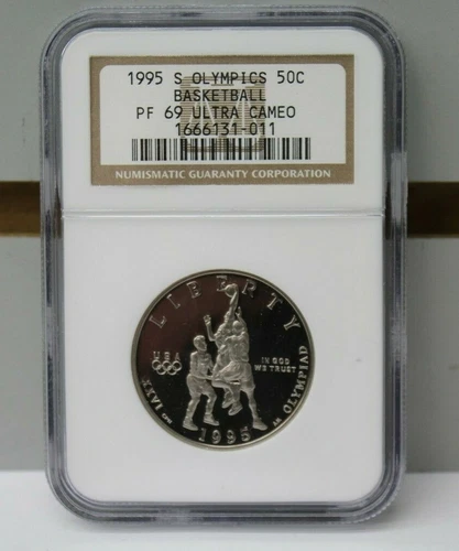 1995 S Proof Olympics Basketball commemorative 50C NGC PF 69 Ultra Cameo