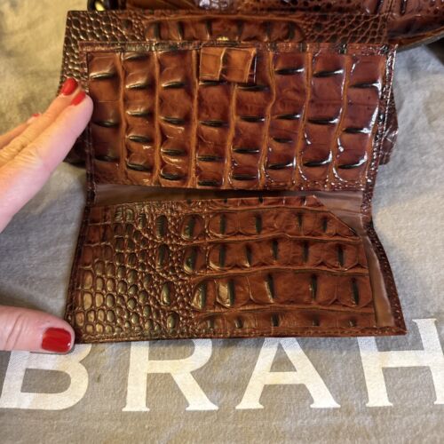BRAHMIN Elisa Handbag And Wallet Satchel Pecan Melbourne Leather W Dust Bag EUC - Picture 6 of 24