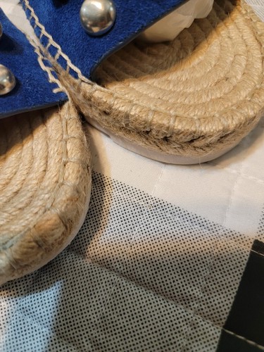 Marc Fisher Embellished Suede Blue Straps Flops 7M Good Condition - Picture 4 of 9