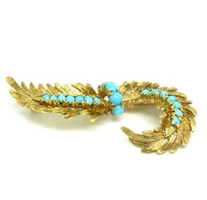 Fine Pins & Brooches Rational Broche Vintage AnnÉes '50 Or Massif 18 Kt Foglie Made In Italy At All Costs Fine Jewelry