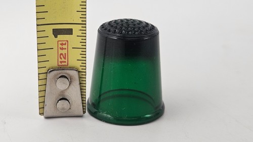 Vintage Crystal Thimble Antique Glass - Green Color - Buy More & Save