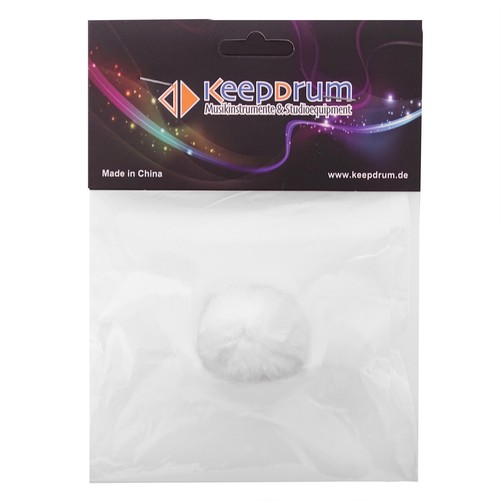 keepdrum WS05-WH Mini Fell-Windschutz für Lavaliermikrofone und Headsets Weiss - Bild 5 von 5
