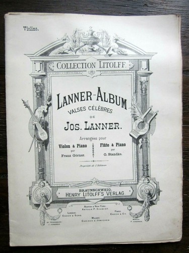 Partition ancienne: valses célèbres de Jos. Lanner, violon,Litolff,Lanner-Album. - Picture 1 of 4