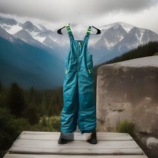 Champion Ski Bib Snowboard Insulated Pants Kids Girls Size XS 4to5 Green Pocket