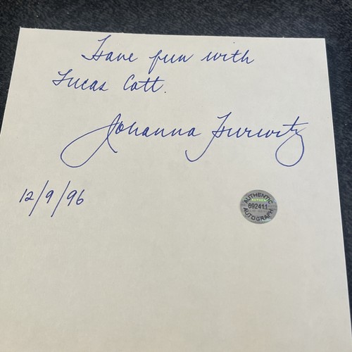 Johanna Hurwitz signed CUT Author hologram - Picture 2 of 3