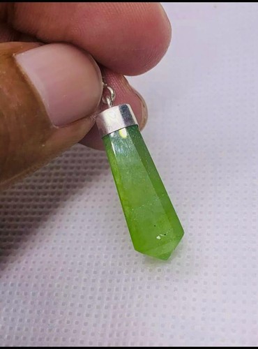Wonderful Natural Gemstone Green Peridot Pendant 925 Sterling Silver Pendant - Picture 13 of 13