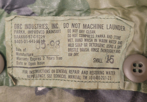 Used Good Small Woodland Improved Parka Rainsuit Without Liner *mocinc.1982* - Picture 3 of 3