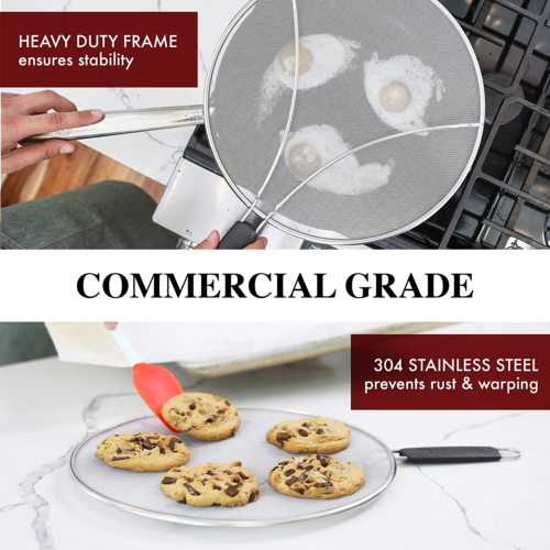 13In Stainless Steel Splatter Screen - Grease Guard for Frying Pan, Cooking - Picture 6 of 12