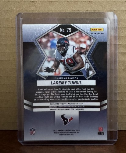 Laremy Tunsil 2022 Panini Mosaic #79 Silver Prizm SP Texans - Picture 2 of 2