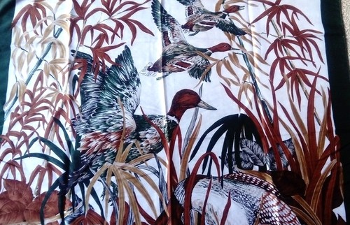 Vintage Debenhams Silky Scarf. Made In Italy, Ducks Taking Flight, Country. VGC - Picture 3 of 6