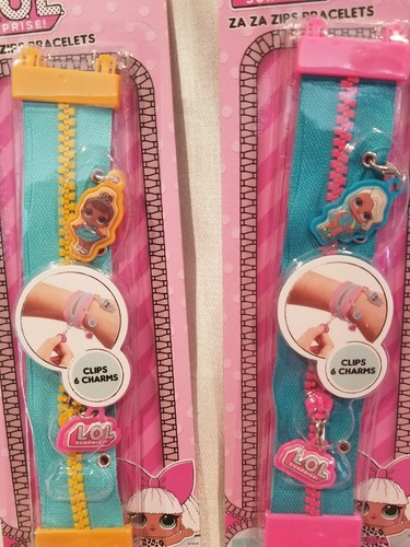 LOL Surprise Za Za Reißverschlüsse 6 Bettelarmbänder & 6 Charm Packs für Strümpfe oder Party - Bild 2 von 7