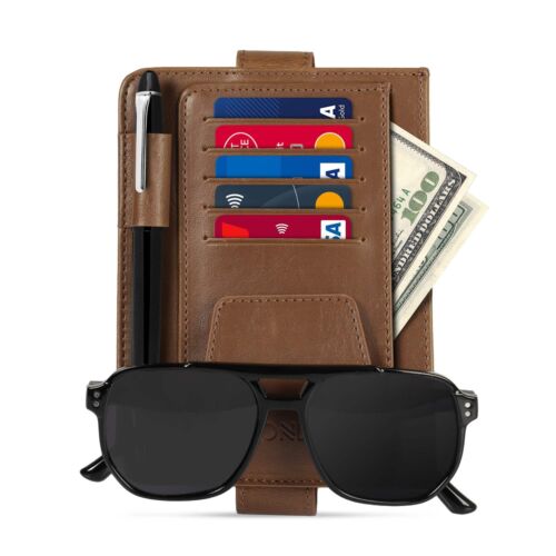 Leder Auto Visier Organizer, Sonnenblende Aufbewahrung mit Stiftschlitz - Bild 21 von 22