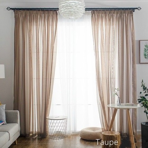 Sheer Tone Voile Curtain Panels Pelmet Net Tulle Cloth Multi Colored 140x260 cm - Picture 29 of 42