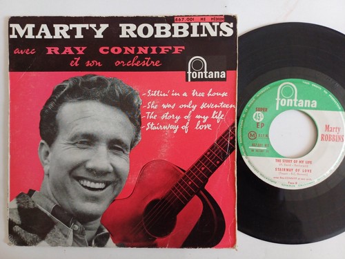 MARTY ROBBINS mit Ray Conniff sittin in a tree house Vinyl 45 t Fontana 467001