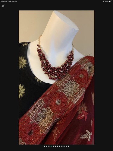 indian/ pakistani/ bangladeshi saree with stitched blouse and adjustable pleated - Picture 4 of 12