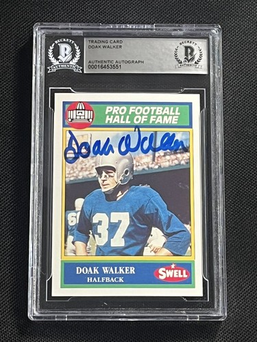 DOAK WALKER 1990 SWELL HOF GRATS SIGNIERT SIGNIERTE HANDSIGNIERTE KARTE BECKETT BAS AUTHENTISCH