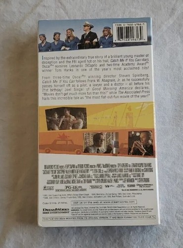 Catch Me If You Can (VHS, 2003) Tom Hanks Leonardo DiCaprio Factory Sealed  - Picture 2 of 7