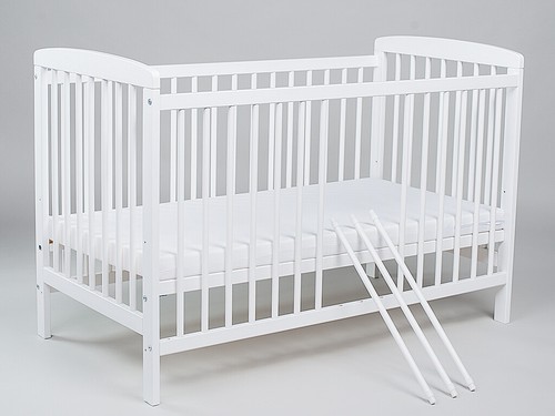 Babybett Jose mit 10-tlg Komplett-Set Bettwäsche Matratze Himmel  Neu Teddy Grau - Bild 5 von 6