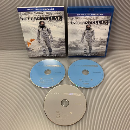 Interstellar (Blu-ray + DVD, 3-Disc Set, 2014) w/ Slipcover