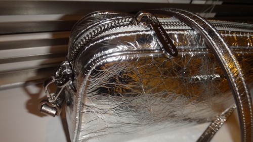Michael Kors Metallic Silver Purse Crossbody Camera, Clutch Bag Small 🌺🌸 - Picture 4 of 20