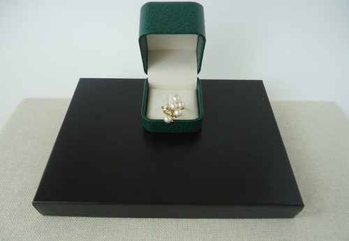 Mikimoto K18 Solid Yellow Gold Pearl Bow Cluster Ring - Picture 12 of 23