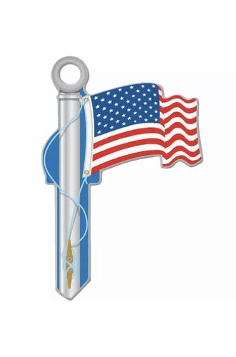 Lucky Line American Flag Design Decorative House Key, SC1 B101S Pack of 3 - Picture 2 of 3