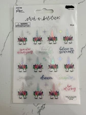 The Paper Studio Paper Craft Stick-a-bilities Unicorn Imagine Dream Scrapbooking