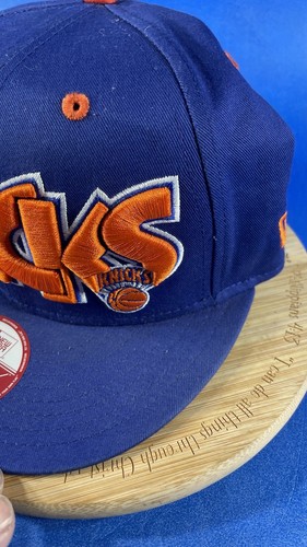 New York Knicks New Era 9FIFTY Snapback Hat Large Spellout Blue And Orange - Picture 3 of 14