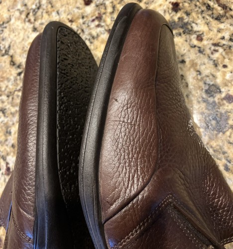 Bruno Magli Ashton Brown Pebbled Leather Shoes Loafers Men’s Size 11 M Italy - Picture 13 of 16