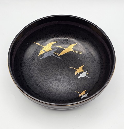 Vintage SENSU Trading Golden Crane Bowl ~ 7.5" Made In Japan - Picture 3 of 15