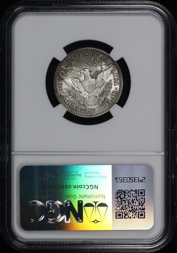 1914 Barber Quarter NGC UNC Details Rückseite gereinigt - dunkle Bernsteintönung! - Bild 2 von 2