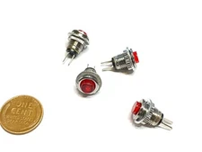 4 x N/O 8mm Switch Momentary Push Button Cap Steel Metal 12v 6v 3v on/off B8