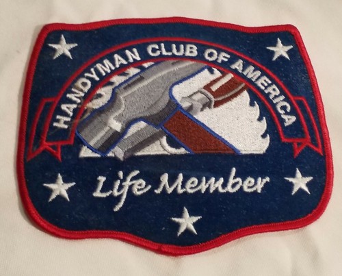 Big Vintage Iron On Embroidered Patch 5"×4" Handyman Club Of America Life Member - Picture 1 of 6