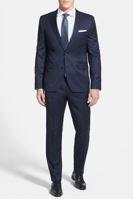 NWT BOSS Aeron Hamen Two Button Notch Lapel Wool Suit 46R NWT BOSS Aeron Hamen Two Button Notch Lapel Wool Suit 46R