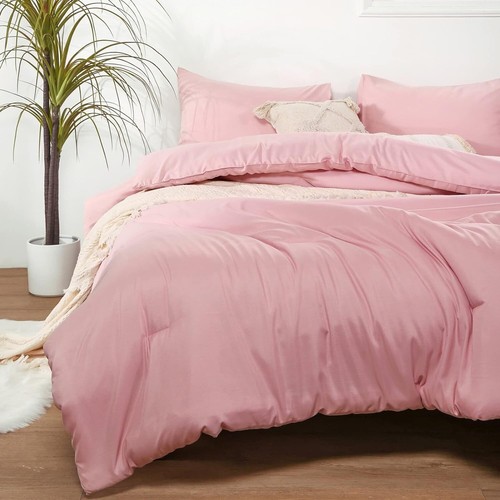 Oversized California King Bohemian Comforter Set - Cozy 3-Piece Pink Design - Picture 5 of 9