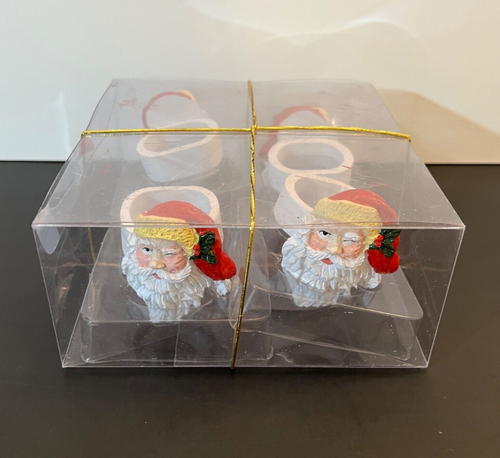 Set 4 anelli tovaglioli Babbo Natale ammiccanti nuovi dillards decorazione tavola natalizia - Foto 3 di 8
