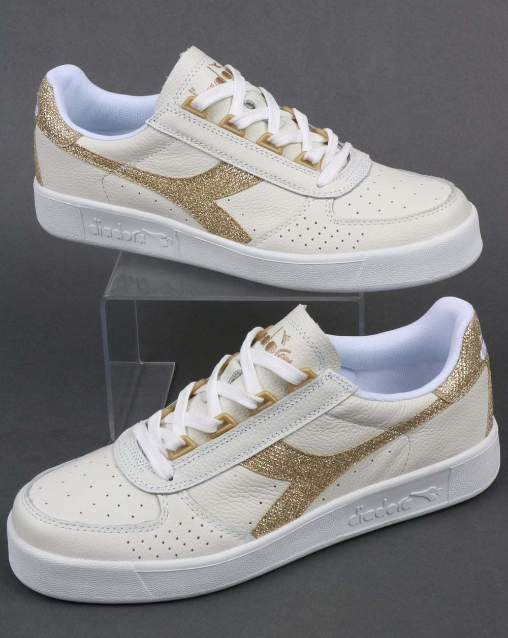 Diadora B. Elite Mujer Trainers in Blanco & Glitter Oro Diadora Diadora Diadora B. Elite Mujer Trainers in Blanco & Glitter Oro b21df9