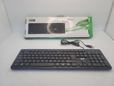 BT Wired Comfortable Keyboard New with Box, Round keyboard keys.