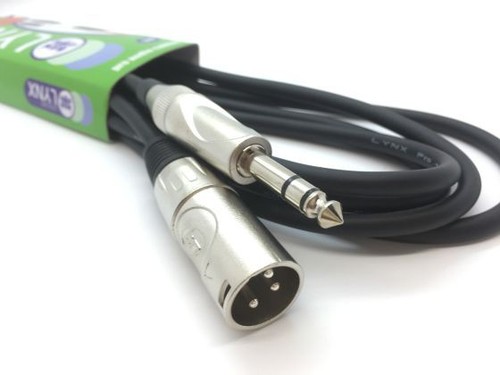 Male XLR to 6.35mm Stereo Jack - TRS Plug to 3 Pin XLR Mic Cable Balanced Lead - Afbeelding 1 van 4