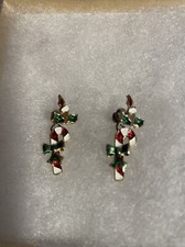 Vintage Candy Cane Christmas Earrings