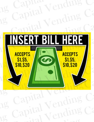 Mars MEI ICT Insert Bill Here Accepts $1,$5,$10,$20 Dollar Bill Acceptor Decal - 第 2/4 張圖片