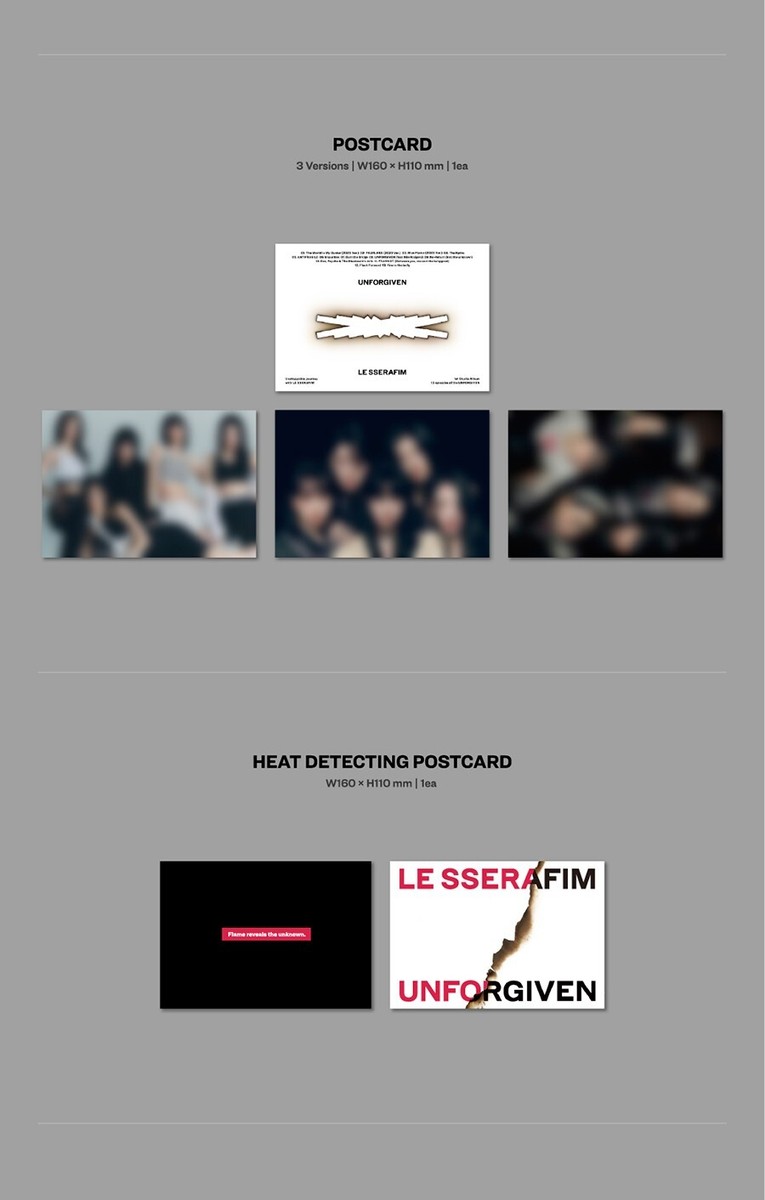 LE SSERAFIM UNFORGIVEN 1st Album 3 Ver SET/3CD+3 Photo Book+