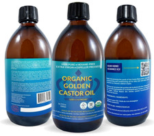 Organic Golden Castor Oil 100 Pure - 500ML 16.9 FL OZ 