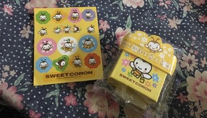 Sanrio-Sweet-coron-Roll-of-stickers-w-sheet-of-stickers-3-by-4-sheet-New