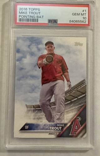 2016 Topps Series 1 Baseball Mike Trout Pointing Bat SSP SP PSA 10 VERY RARE! - Picture 5 of 11