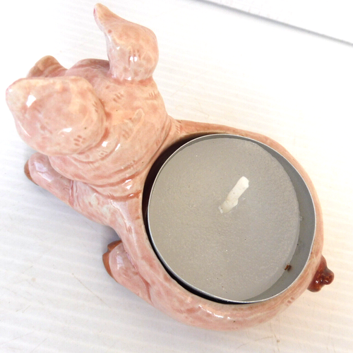 L640 KLIMA MINIATURE EN PORCELAINE BOUGEOIR LE COCHON PIG - Imagen 4 de 6