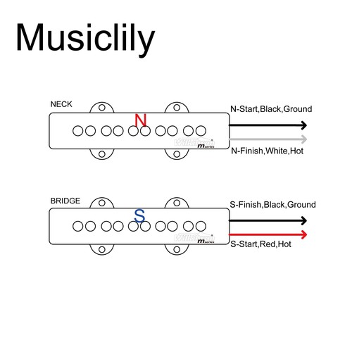 Wilkinson M Black Variable Gauss Ceramic Pickups Set For 5 String Jazz Bass JB - Bild 3 von 4